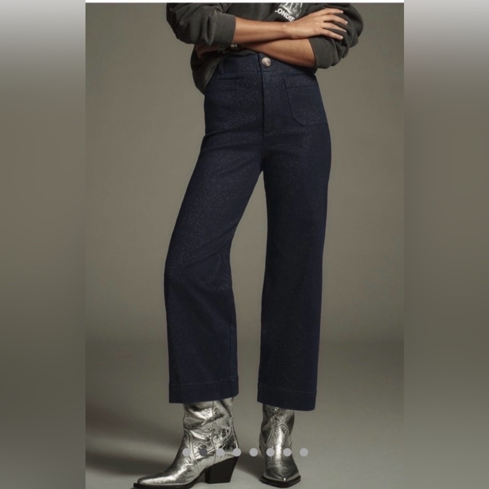 The Colette High Rise Wide Leg Jeans- Sparkle Edition